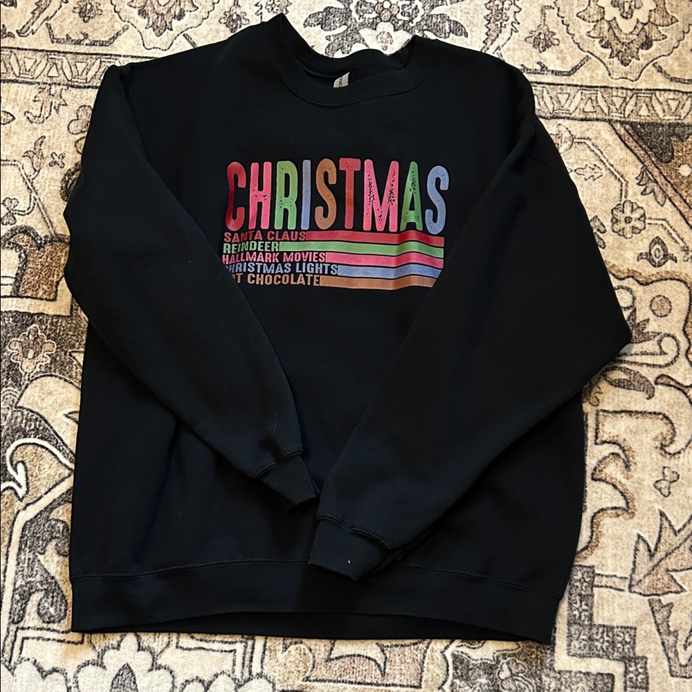 Gildan Black Christmas Crewneck Sweater